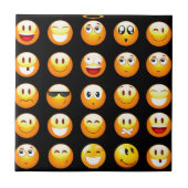 Schwarze Emojis Fliese (Vorderseite)