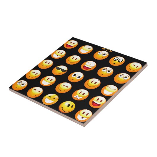 Schwarze Emojis Fliese (Seite)