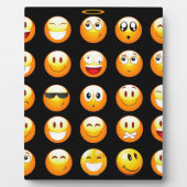 Schwarze Emojis Fotoplatte (Vorderseite)