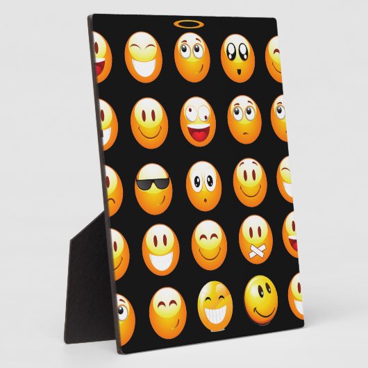 Schwarze Emojis Fotoplatte (Seite)
