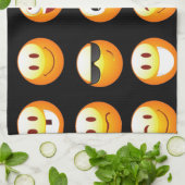 Schwarze Emojis Handtuch (Gefaltet)
