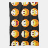 Schwarze Emojis Handtuch (Vertikal)