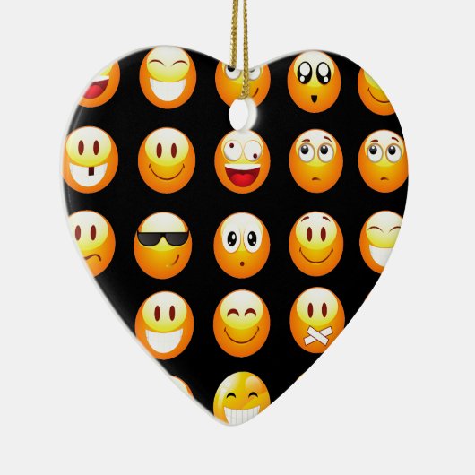 Schwarze Emojis Keramikornament (Rechts)