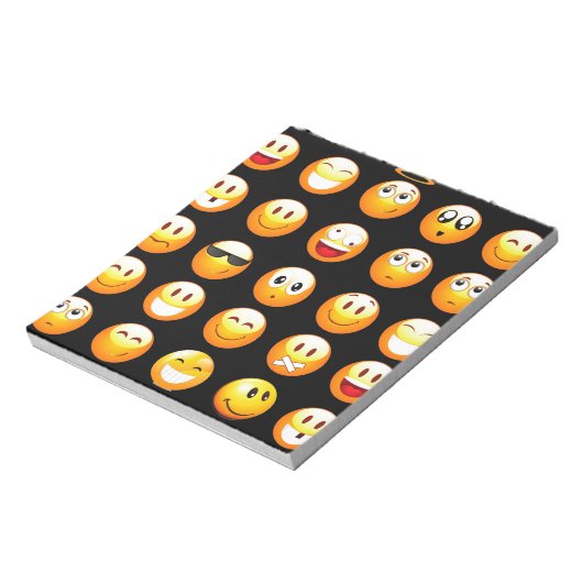 Schwarze Emojis Notizblock (Rotiert)