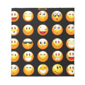 Schwarze Emojis Notizblock (Vorderseite)