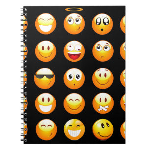 Schwarze Emojis Notizblock