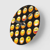 Schwarze Emojis Runde Wanduhr (Winkel)