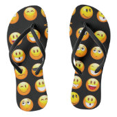 Schwarze Emojis Schuhe Flip Flops Sandalen (Fußbett)