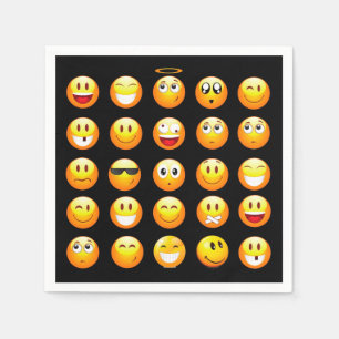 Schwarze Emojis Serviette