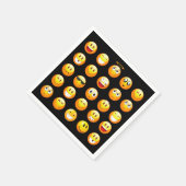 Schwarze Emojis Serviette (Ecke)