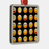 Schwarze Emojis Silbernes Ornament (Rechts)