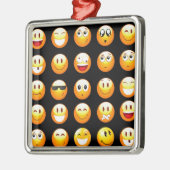 Schwarze Emojis Silbernes Ornament (Links)