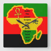 Schwarze Empowerment Ankh Lebenskraft Uhr (Vorderseite)