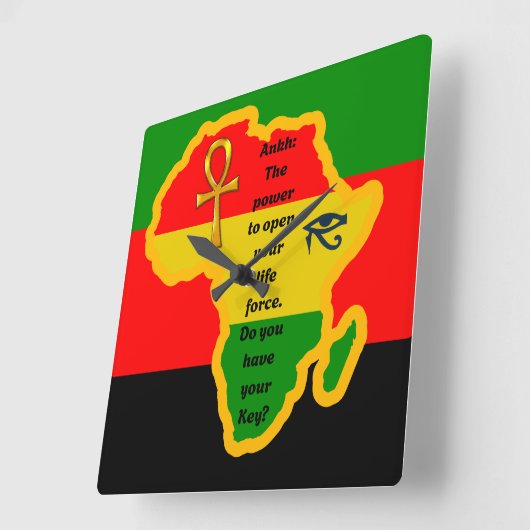 Schwarze Empowerment Ankh Lebenskraft Uhr (Winkel)