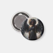 Schwarze Engel-Girl mit dunklem Flügelmagnet Magnet (Vorderseite/Rückseite)
