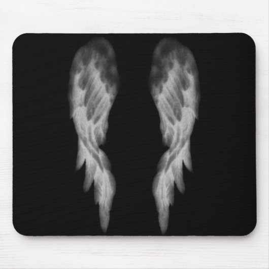 Schwarze Engels-Flügel Mousepad (Vorne)