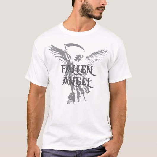 Schwarze Engelsflügel-Silhouette T-Shirt (Vorderseite)