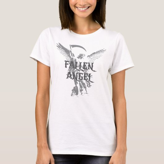 Schwarze Engelsflügel-Silhouette T-Shirt (Vorderseite)