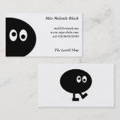 Schwarze Erbsen-Mann Visitenkarte (Vorne/Hinten)