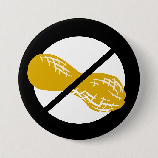 Schwarze Erdnuss-freie Nuss-Allergie-Kinder Button (Vorderseite)