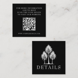 Schwarze Espenhochzeits-QR Begleitkarte