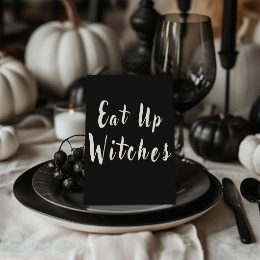 Schwarze essen auf Hexen Halloween Chic Food Table Poster