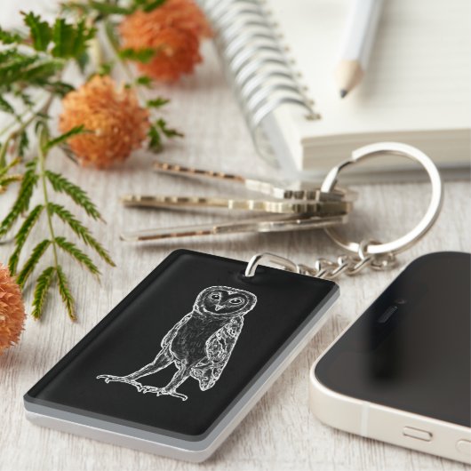 Schwarze Eule Schlüsselanhänger (Vorderseite rechts)