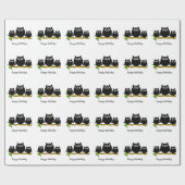Schwarze Eulen Design Geburtstagsgeschenk Geschenkpapier (Flach)