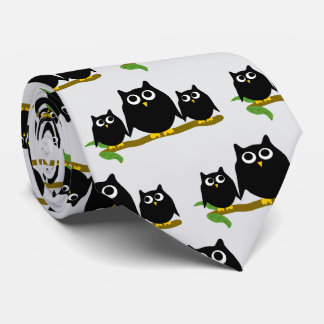 Schwarze Eulen Design Jeder Farbige Hintergrund Krawatte