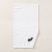 Schwarze Eulen Design-Monogramm Badhandtuch Set (Handtuch)
