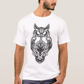 Schwarze Eulen-Hennastrauch-Art Women_s Tier-Natur T-Shirt (Vorderseite)