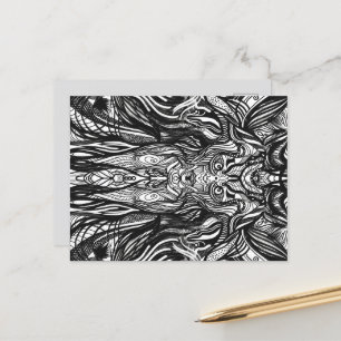 Schwarze Eulengesicht Körper Postkarte