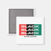 Schwarze Exzellenz Magnet (Vorderseite/Rückseite)