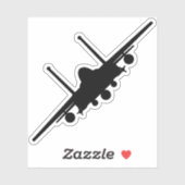 Schwarze F-15E Strike Eagle Front View Silhouette Aufkleber (Blatt)