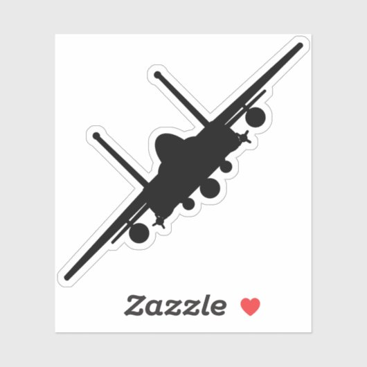 Schwarze F-15E Strike Eagle Front View Silhouette Aufkleber (Blatt)