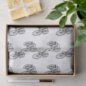 Schwarze Fahrrad-Silhouette Seidenpapier (Geschenk)