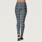 Schwarze Fahrräder auf Dunkelgrau Leggings (Rückseite)