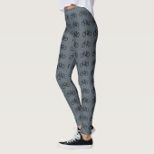 Schwarze Fahrräder auf Dunkelgrau Leggings (Links)