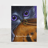 SCHWARZE FAIRE KITTEN KATZE HALLOWEEN PUMPKIN BASK KARTE (Rückseite)