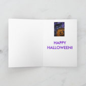 SCHWARZE FAIRE KITTEN KATZE HALLOWEEN PUMPKIN BASK KARTE (Innenseite)
