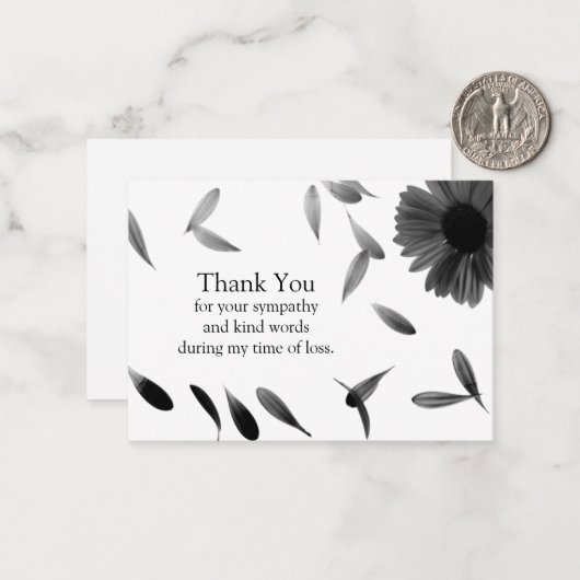 Schwarze Fallenden Petals Danke Karten (Vorderseite/Rückseite Beispiel)