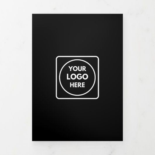 Schwarze Faltbroschüre | Maßgeschneidertes moderne Dreifach Gefaltete Karte (Cover)