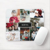Schwarze Familie Foto Collage & Name Mousepad (Mit Mouse)