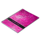 Schwarze Farbakzente des Glitzer (Hot Pink) Notizblock (Linke Seite)