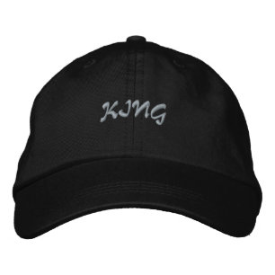 Schwarze Farbe Baumwolle mit King-Name bedruckt sc Bestickte Baseballkappe