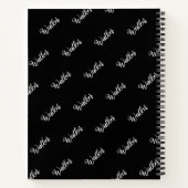 Schwarze Farbe - Erstname Mit Monogramm Notizblock (Rückseite)