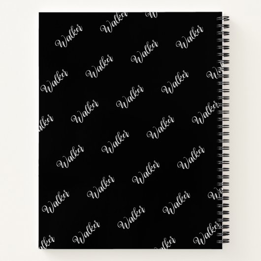 Schwarze Farbe - Erstname Mit Monogramm Notizblock (Rückseite)