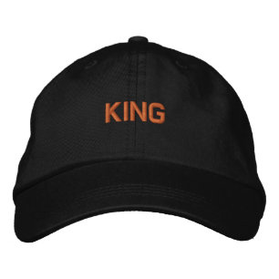 Schwarze Farbe Handsome-Hat King Text Name Cool Bestickte Baseballkappe
