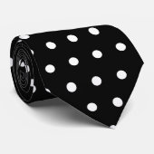 Schwarze Farbe mit klassischen Polka-Punkten Krawatte (Gerollt)