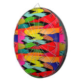 Schwarze Farbe mit Kunstdesign in der Mitte Dartscheibe (Vorderseite rechts)